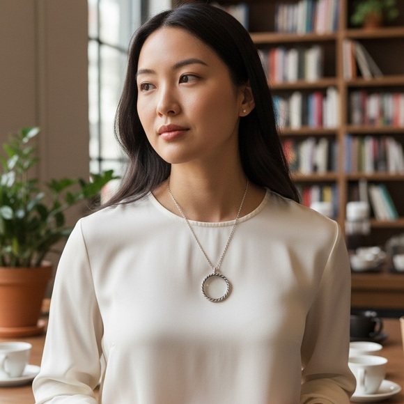 Effy with Love Dual Double Pane Glass & Silver Locket Charm Necklace - Picture 2 of 2